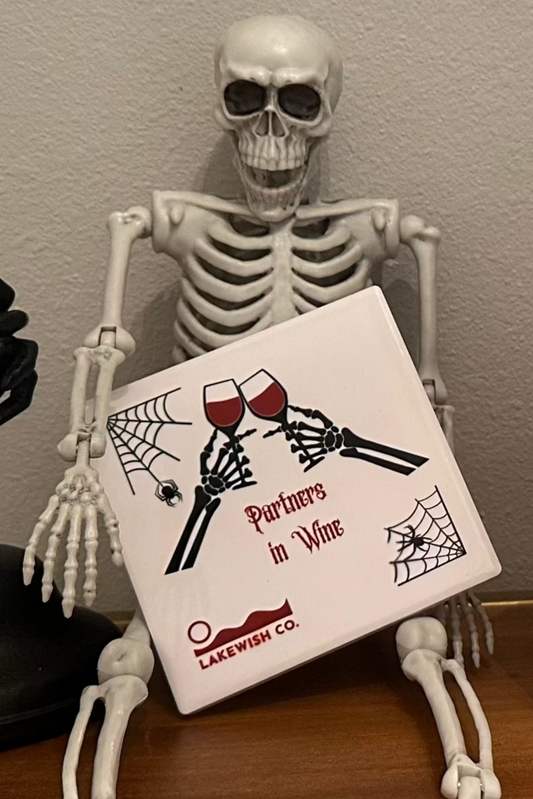 Halloween Partners in Wine Coaster